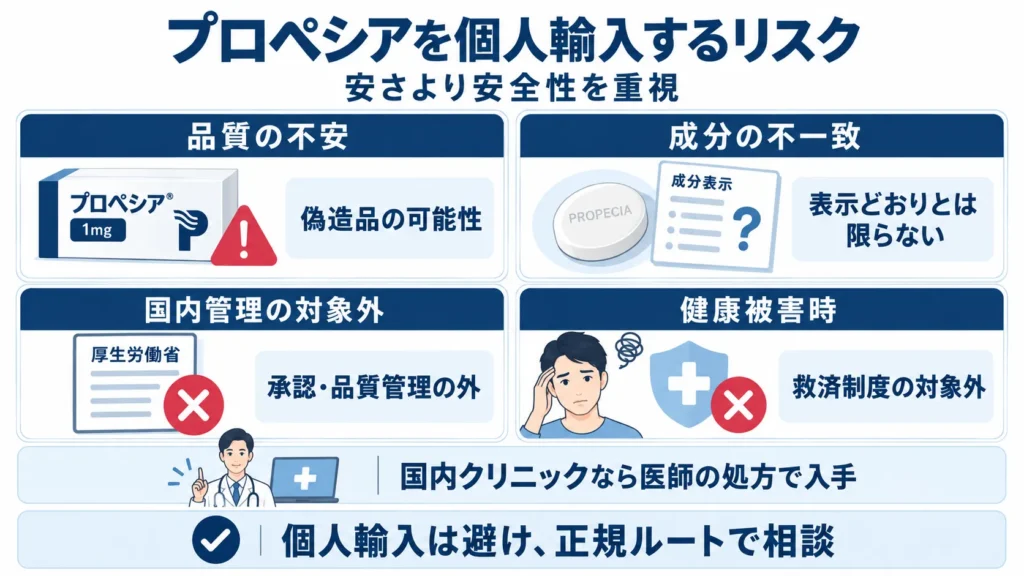 プロペシアを個人輸入で入手することのリスク