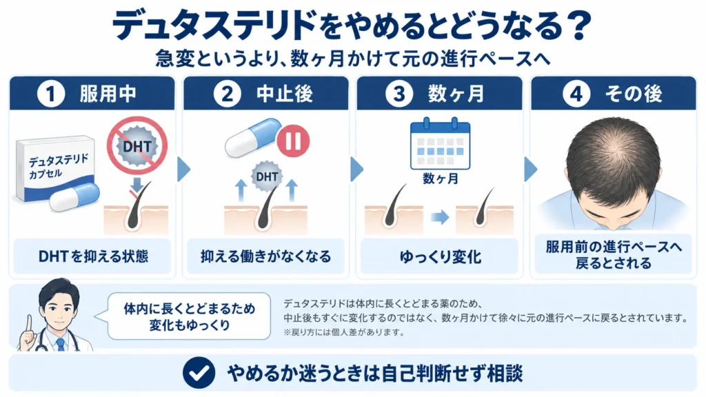 デュタステリドをやめるとどうなる？