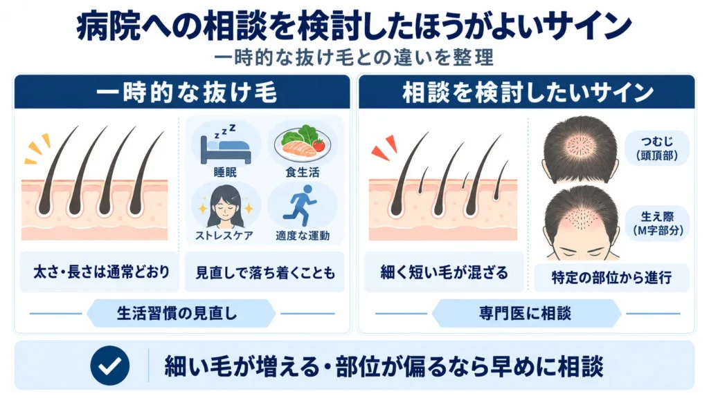 病院への相談を検討したほうがよいサイン
