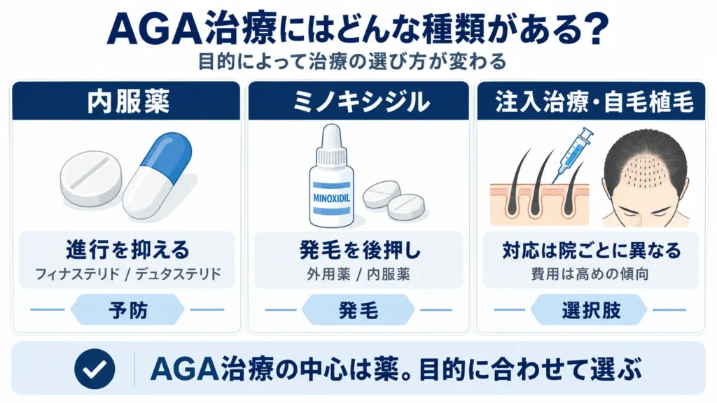 AGA治療にはどんな種類がある?
