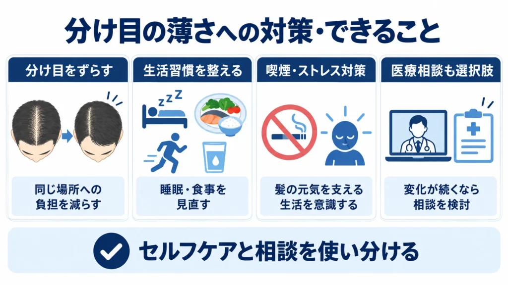 分け目の薄さへの対策・できること