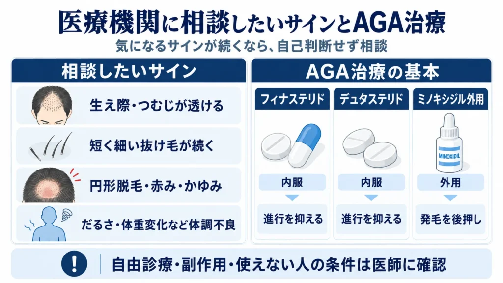 医療機関に相談したいサインとAGAの治療
